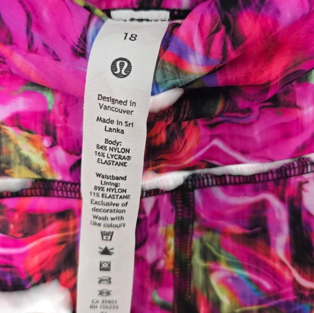 Lululemon Vibrant Pink Leggings Size 18
